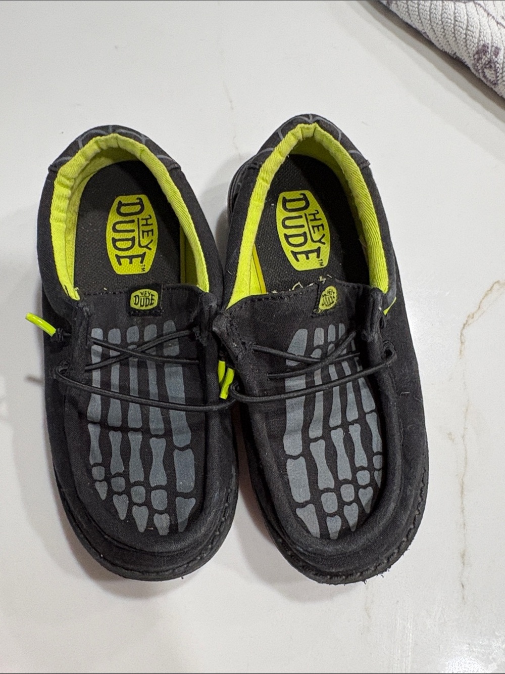 Hey Dude Kids' Black & Lime Slip-On Sneakers